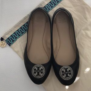 Tory Burch ballet flats with rhinestone buckle